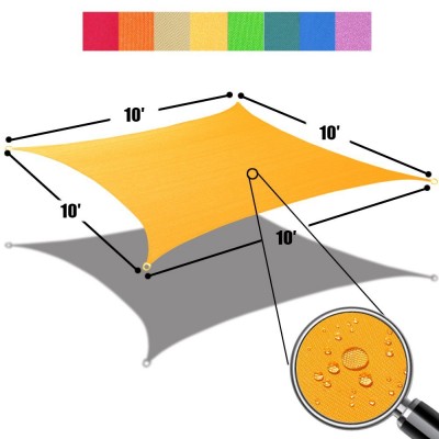 Alion Home Square Mango Yellow Waterproof Woven Sun Shade Sail For Patio Pool Deck Porch Garden in Vibrant Colors 10' x 10'   